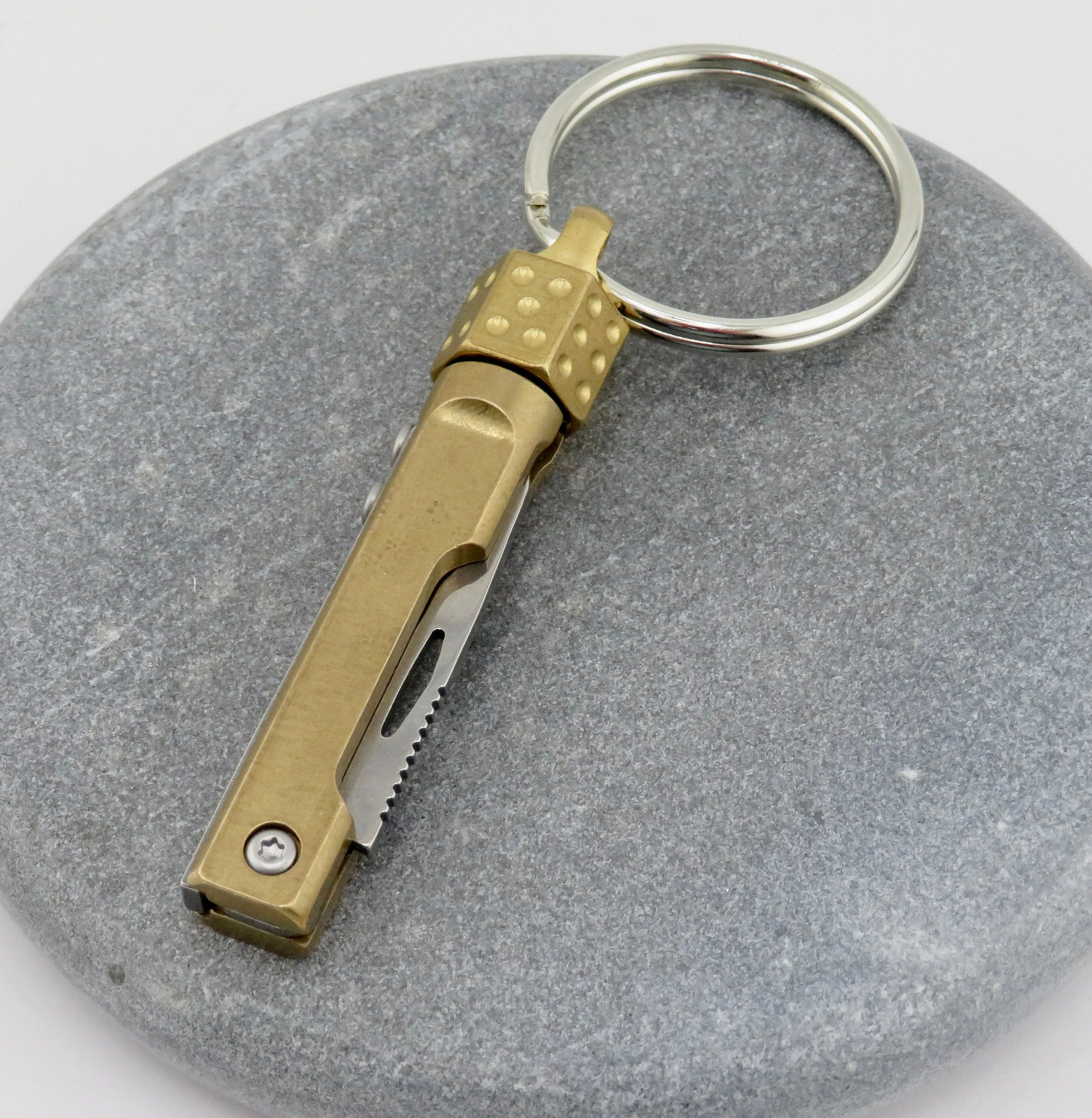 Spinning Dice Knife Keyring