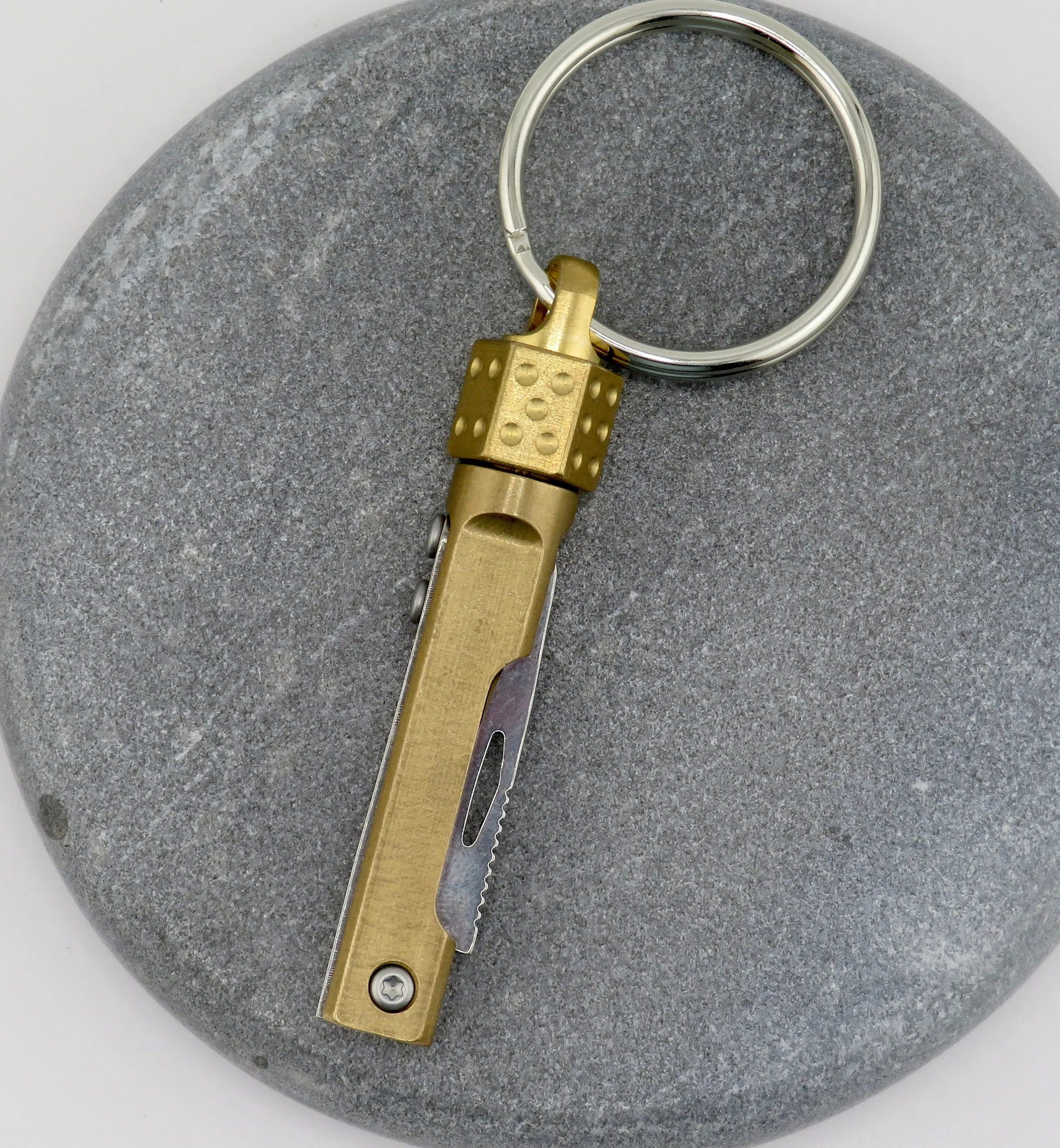 Spinning Dice Knife Keyring