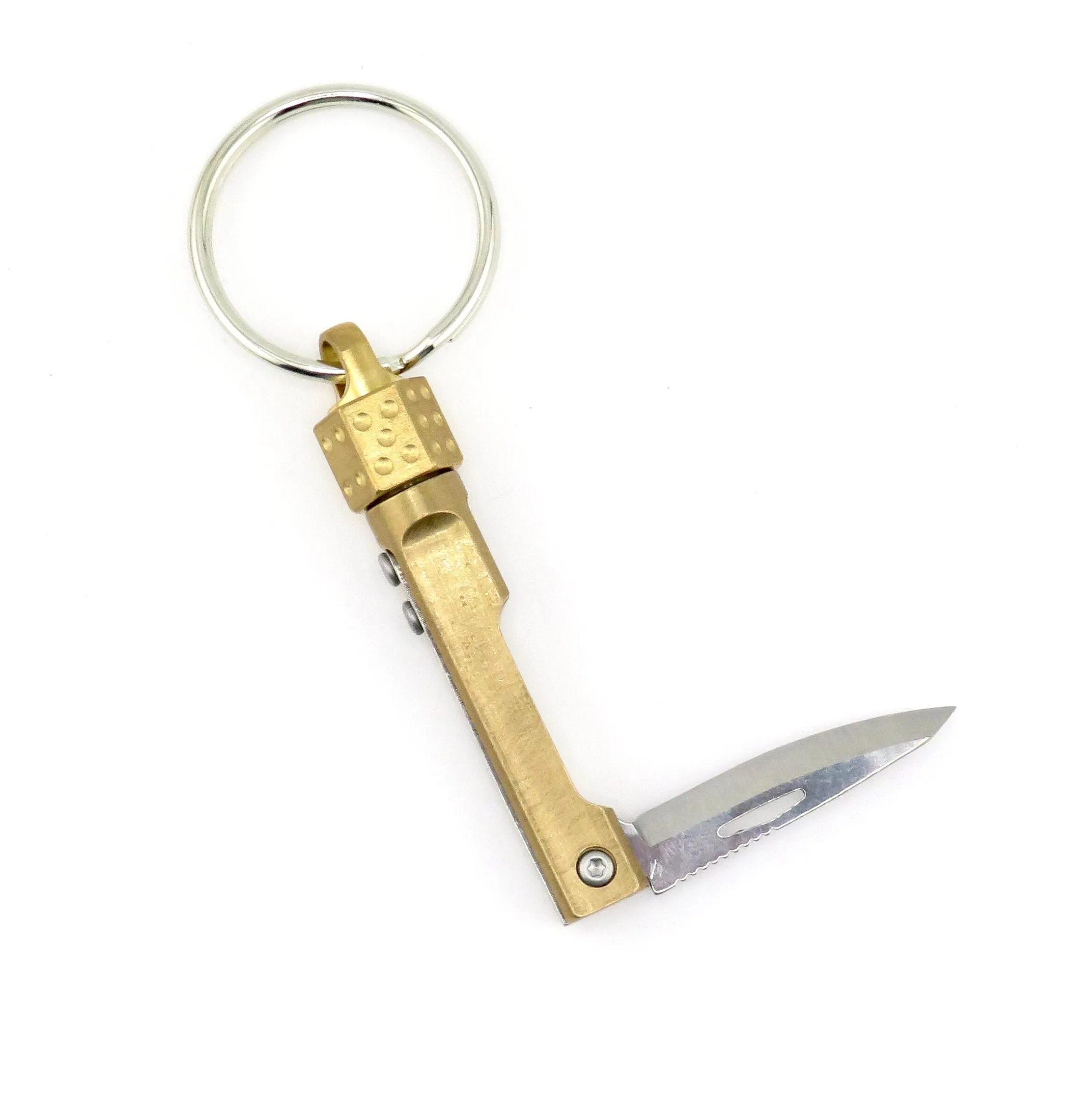 Spinning Dice Knife Keyring