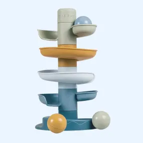 Spiral Ball Rolling Tower Run - Blue