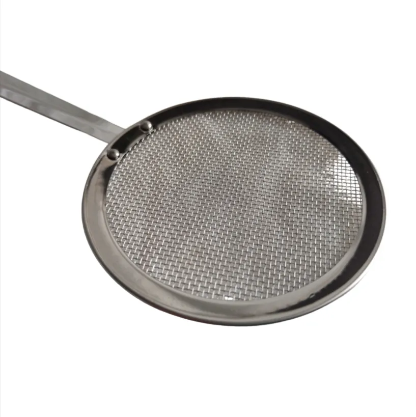 Stainless Steel Mesh Fryer Scoop Strainer With Clip Hy-156