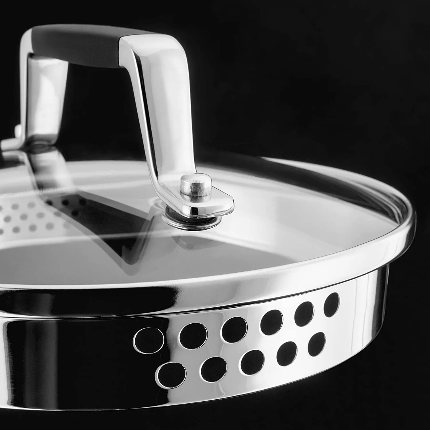 Stellar 5000 3 Piece S5A1D Induction Draining Saucepan Set Stainless Steel