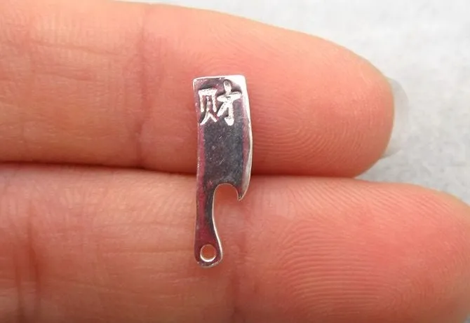 Sterling Silver Kitchen Knife Charm Pendant 4.2x14.6mm Charm Findings for Handmade Pure Fine Jewelry Making Wholesale Bulk