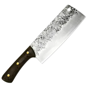 Stockman Briscoe Slicer (Heavy Duty) Custom Patterned 5cr15mov Stainless Steel with Wenge Handle and Leather Sheath - 7"