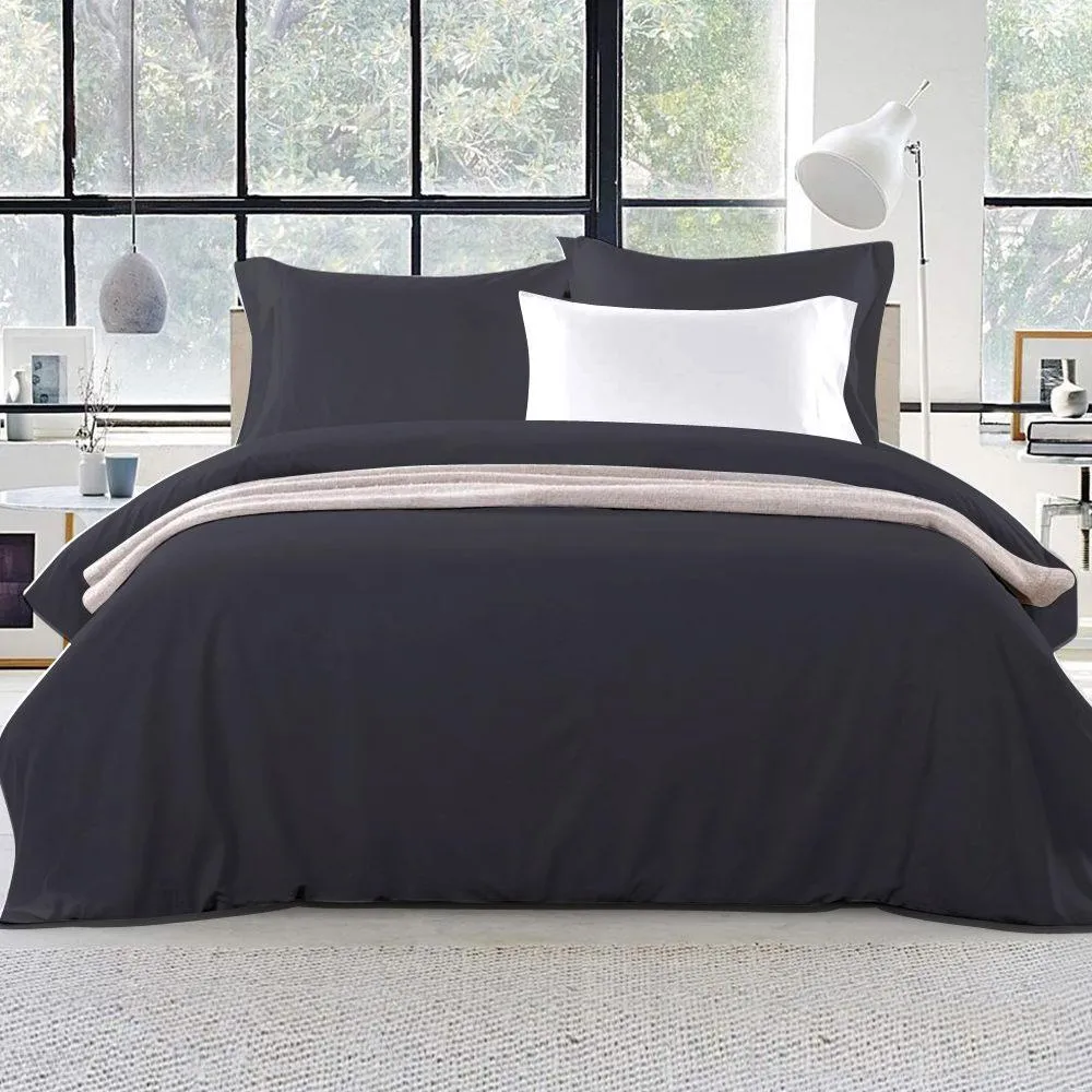 Super King Classic Quilt Cover Set - Black