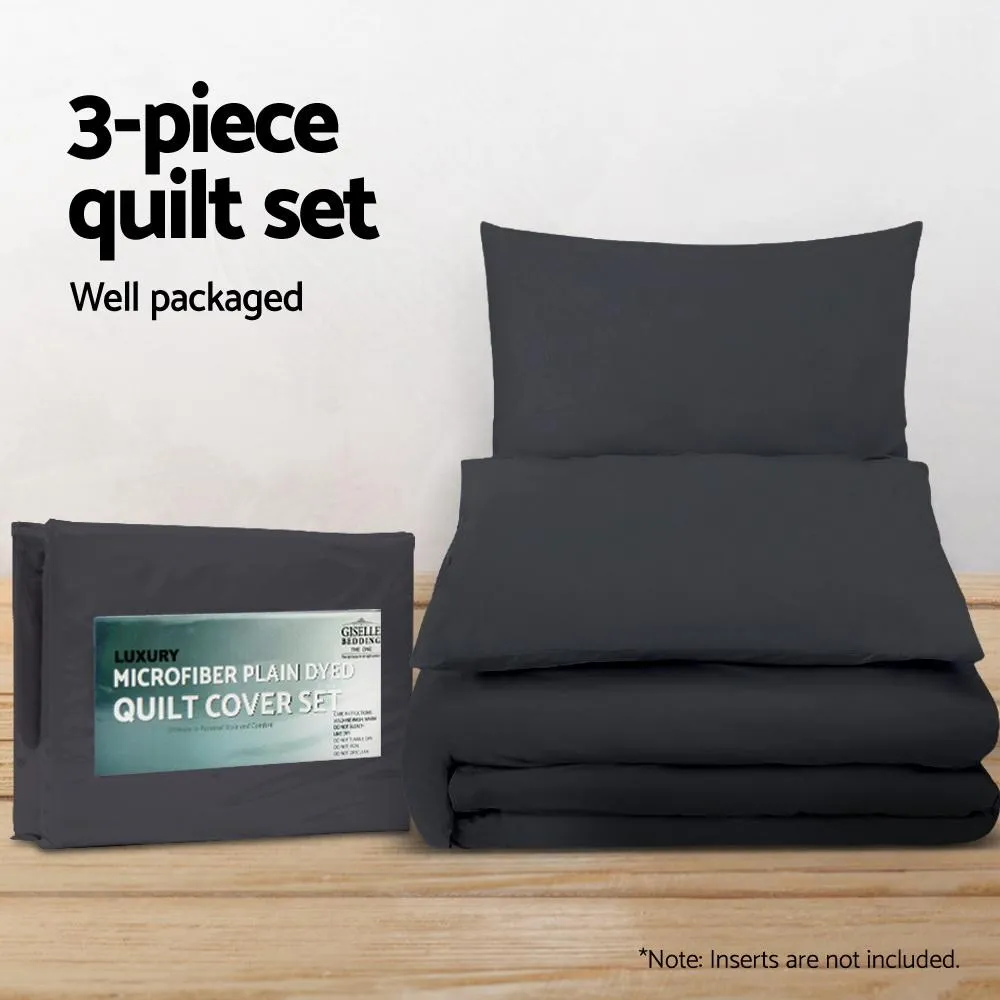 Super King Classic Quilt Cover Set - Black