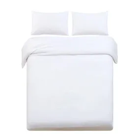 Super King Classic Quilt Cover Set - White