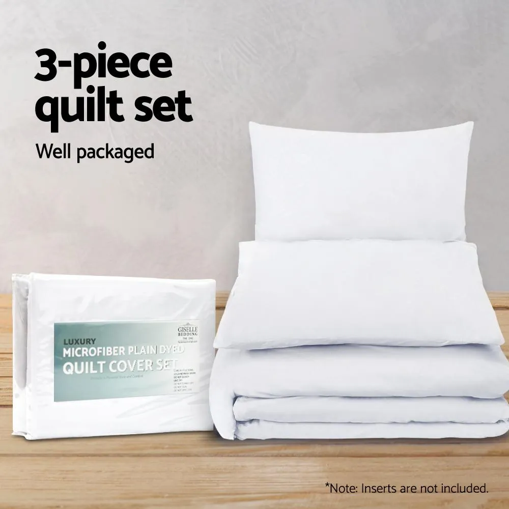 Super King Classic Quilt Cover Set - White