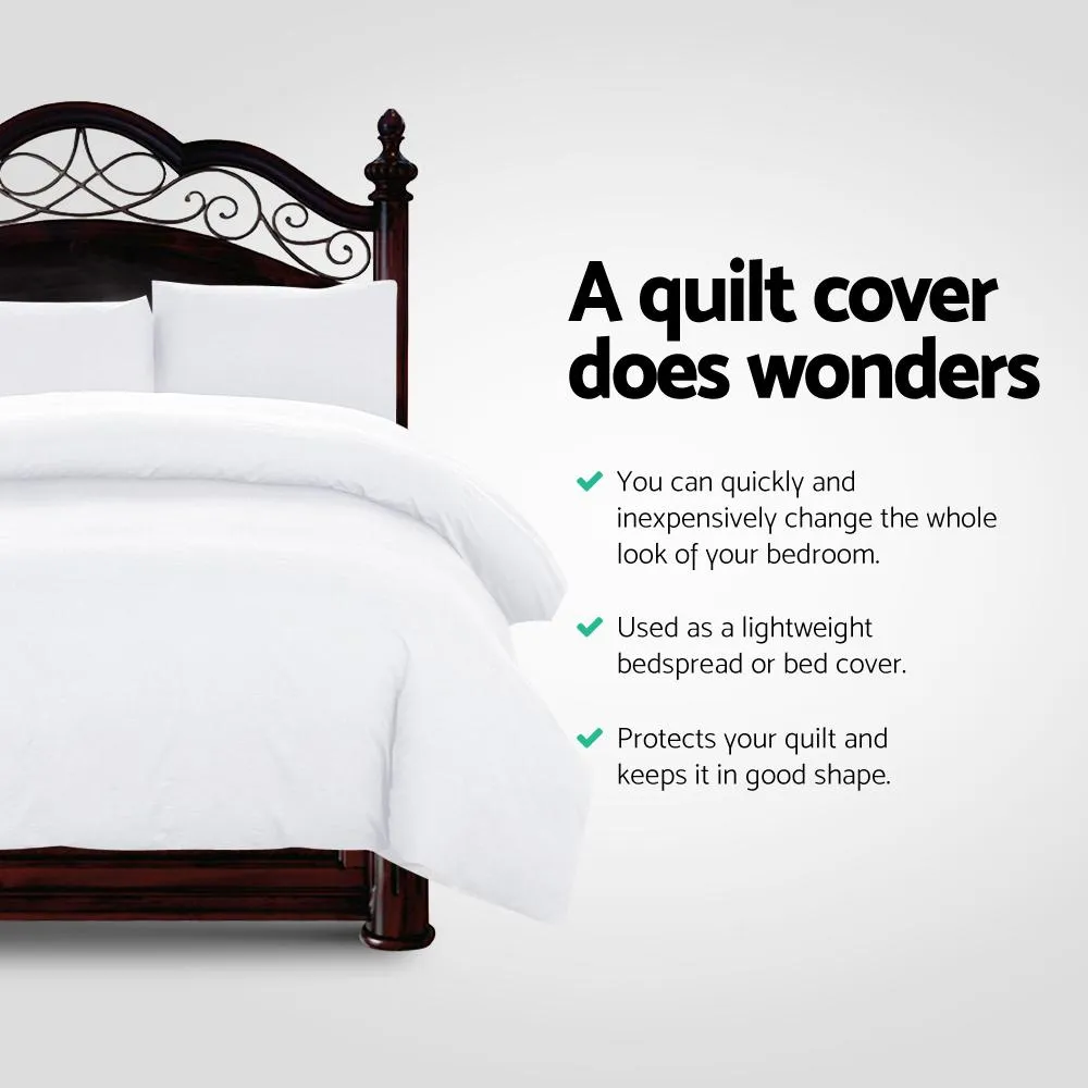 Super King Classic Quilt Cover Set - White