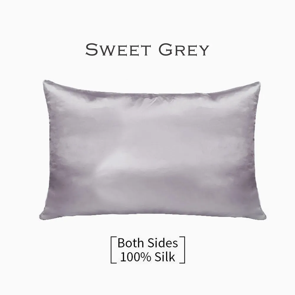 Sweet Grey 100% Silk Pillowcase