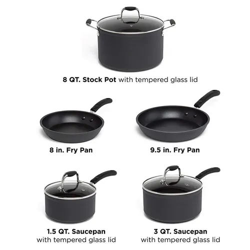 Symphony Premium Forged Non-Stick Cookware Set, 8 Piece