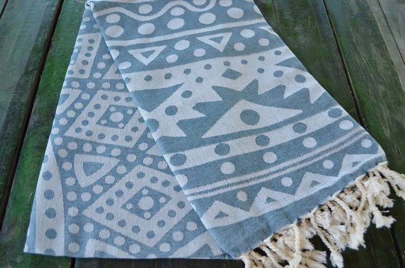 Teal Blue Mandala 100% Cotton Towel