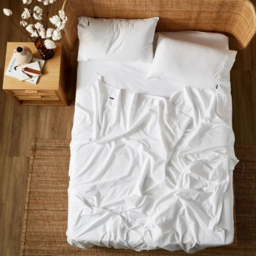 Terra Organic Cotton SNOW Sheet Set by Linen House