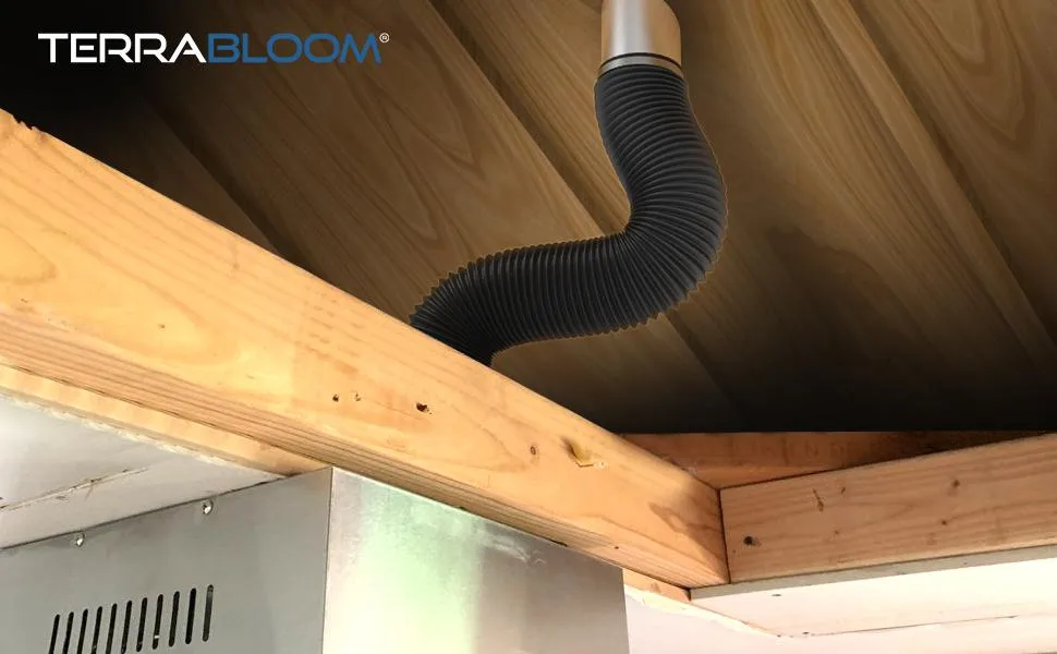 TerraBloom 12.4" (315mm) Air Duct - 25 FT Long, Black Flexible Ducting with 2 Clamps