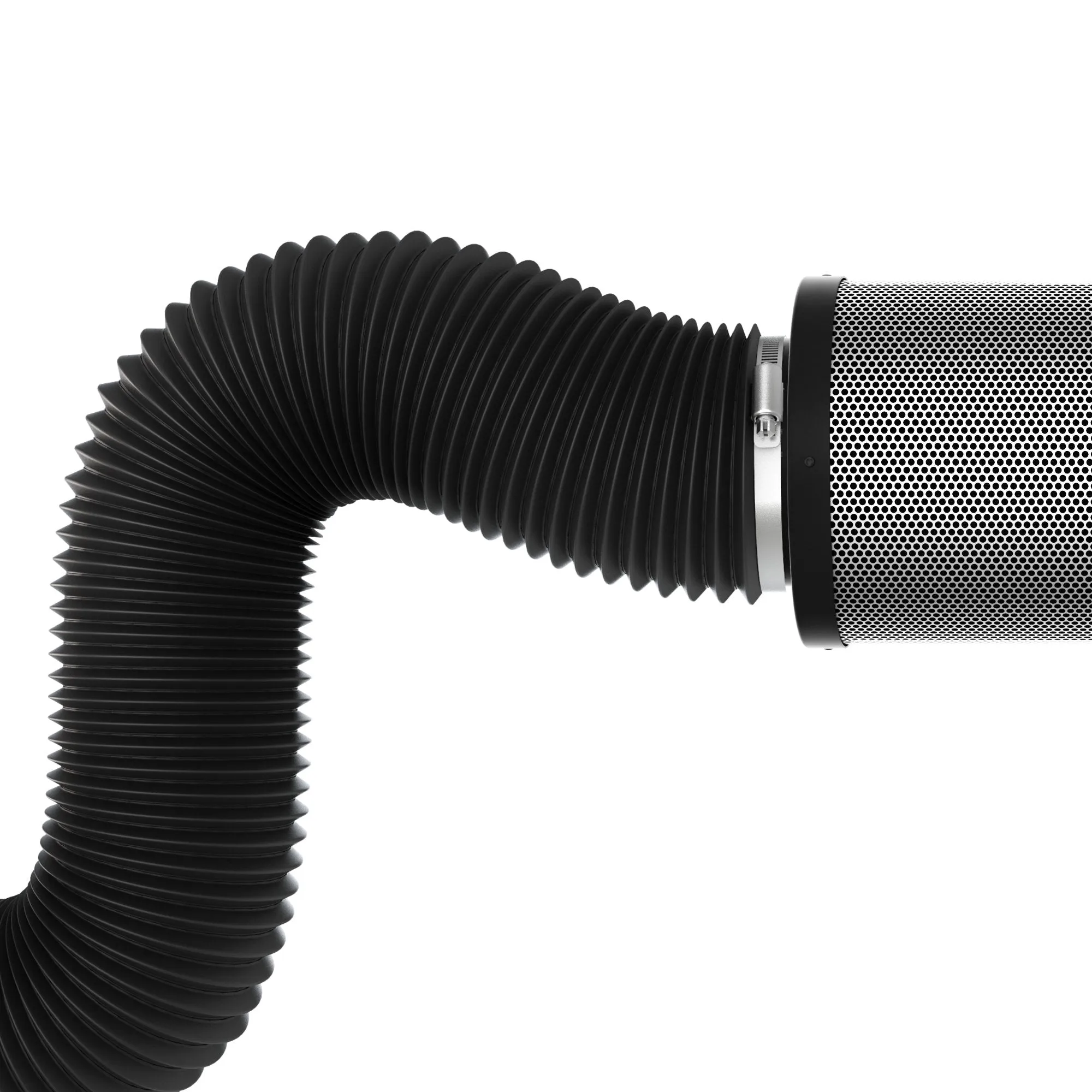 TerraBloom 12.4" (315mm) Air Duct - 25 FT Long, Black Flexible Ducting with 2 Clamps