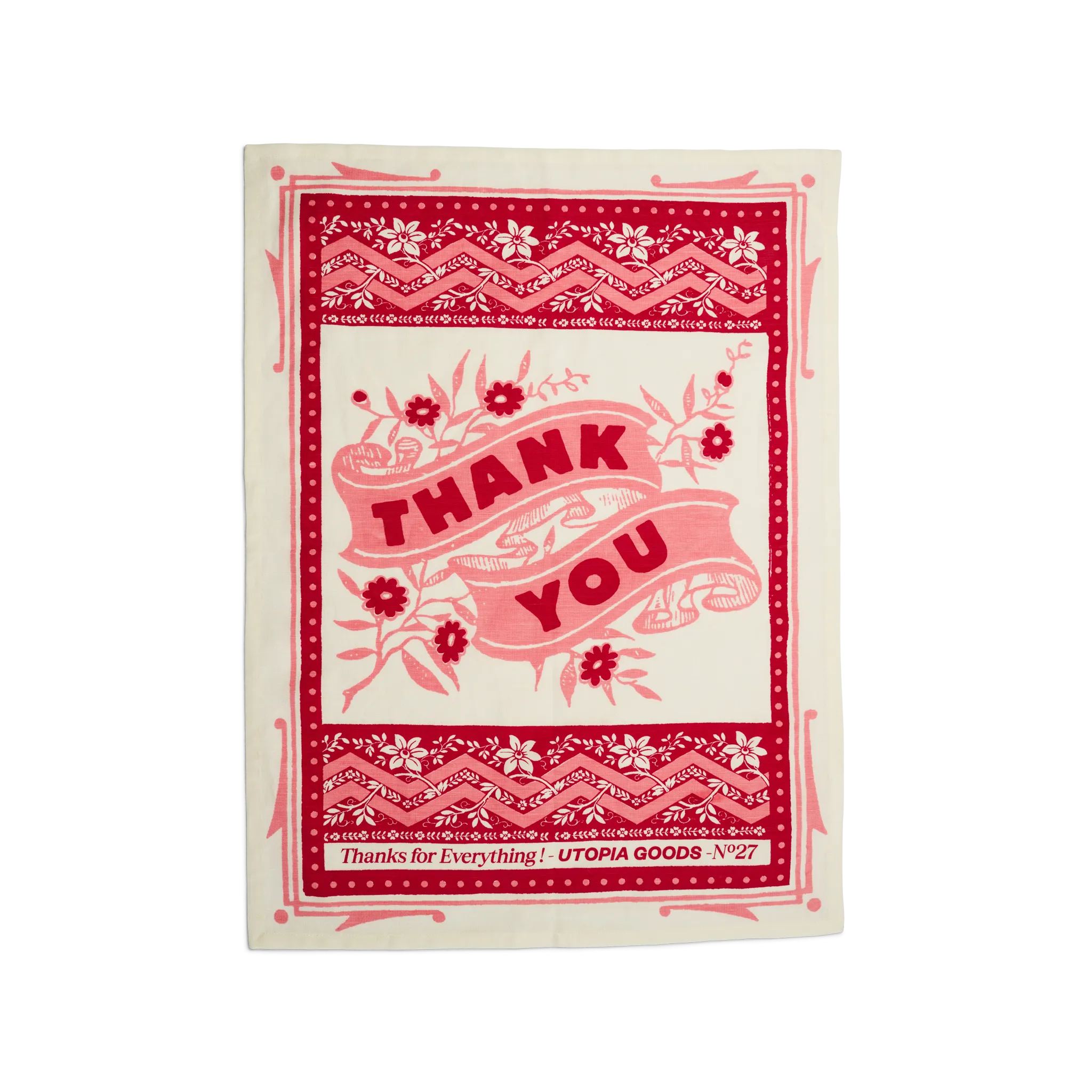 Thank You Pink Teatowel No. 27