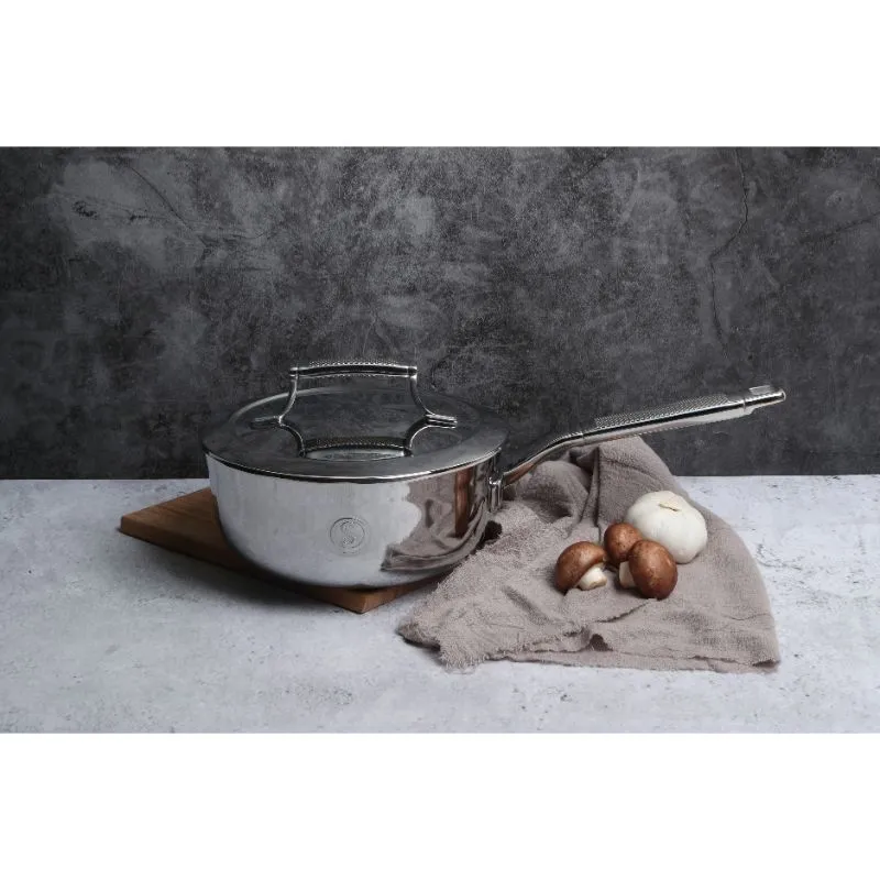 Tri-Ply Stainless Steel Chef's Pan with Insulated Lid