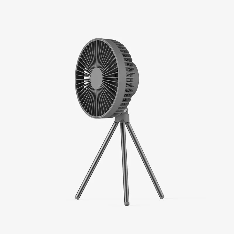 Tripod Fan With White Ring Light USB Rechargeable