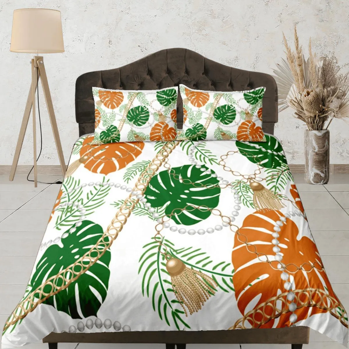 Tropical Duvet Cover Set, Bedspread Dorm Bedding Set, Summer Bedroom Single Bedding