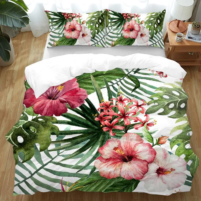 Tropical Hibiscus Duvet Cover Set