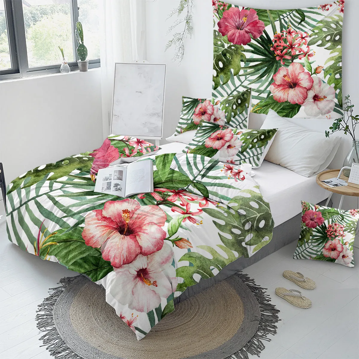 Tropical Hibiscus Duvet Cover Set