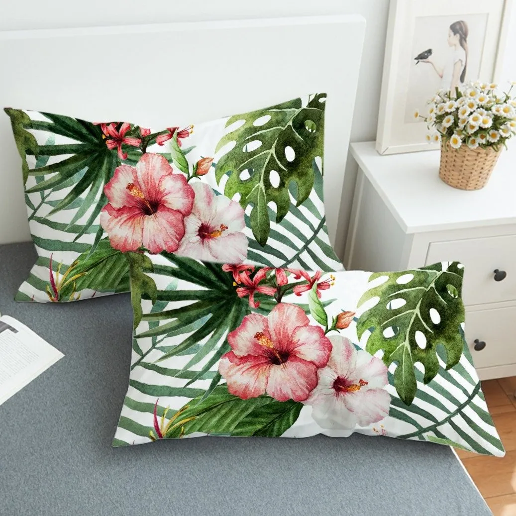 Tropical Hibiscus Duvet Cover Set