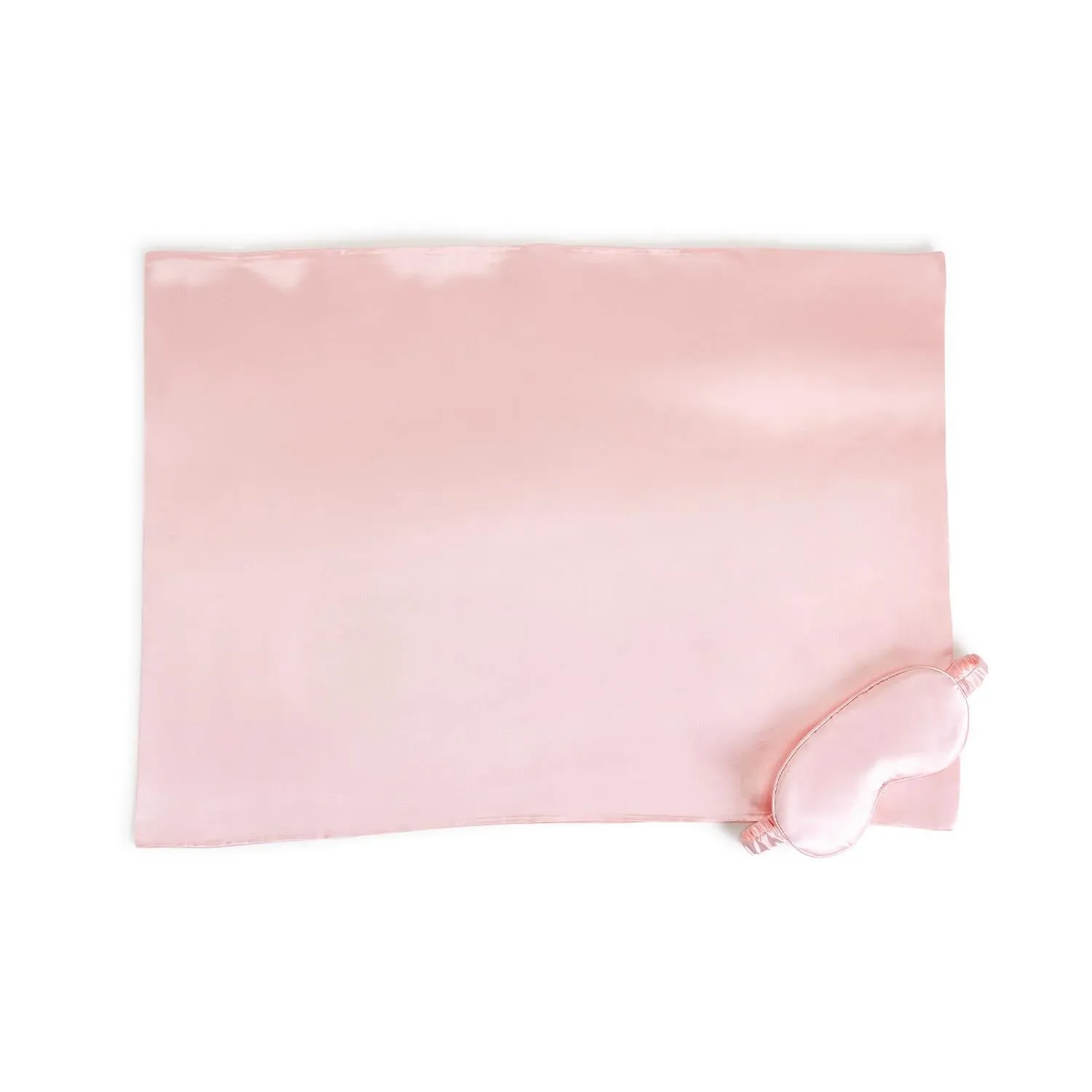 Two's Company Rose Satin Pillowcase and Eye Mask Set