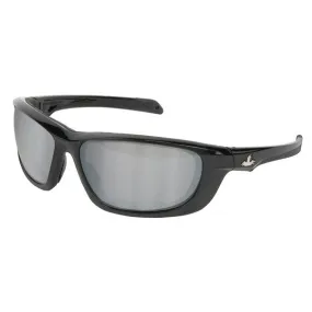 UD217 MCR Safety UD2 Series Safety Glasses, Silver Mirror Lens, Black Frame