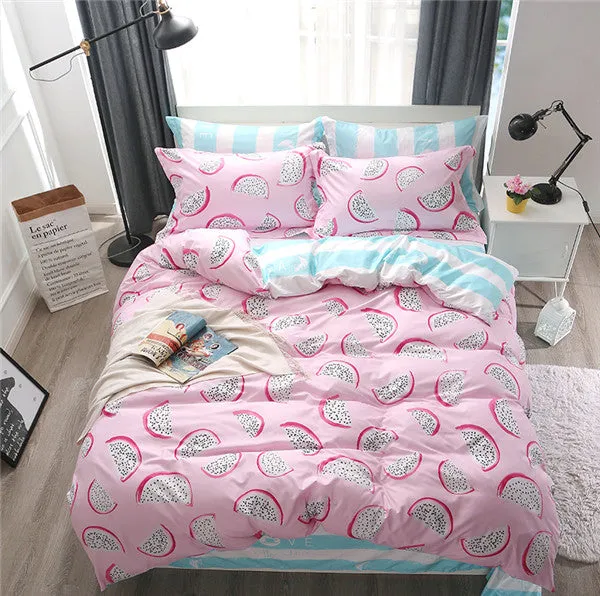 Unicorn Bedding Set Cartoon Print for Kids