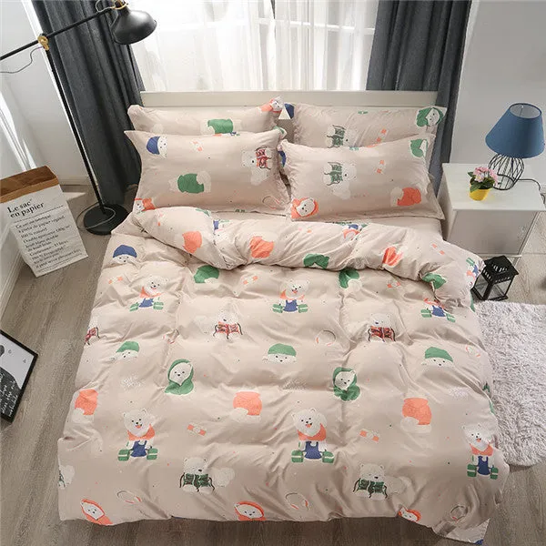 Unicorn Bedding Set Cartoon Print for Kids