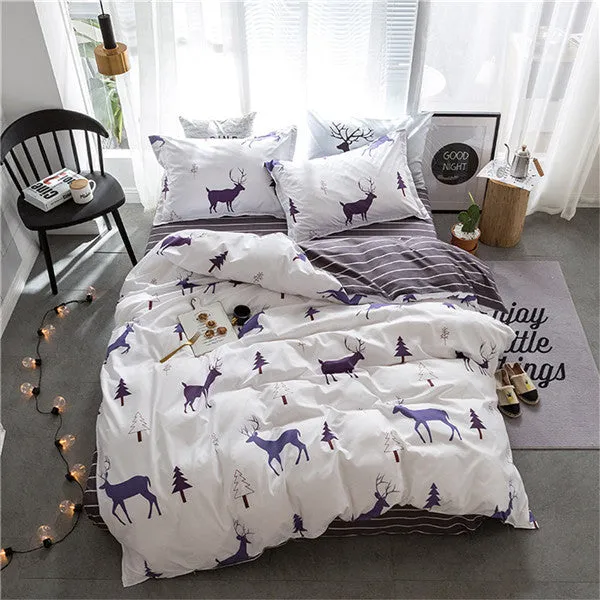 Unicorn Bedding Set Cartoon Print for Kids