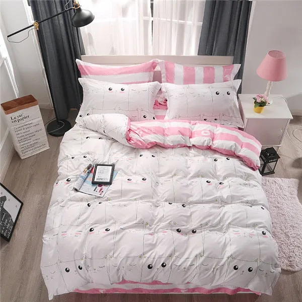 Unicorn Bedding Set Cartoon Print for Kids