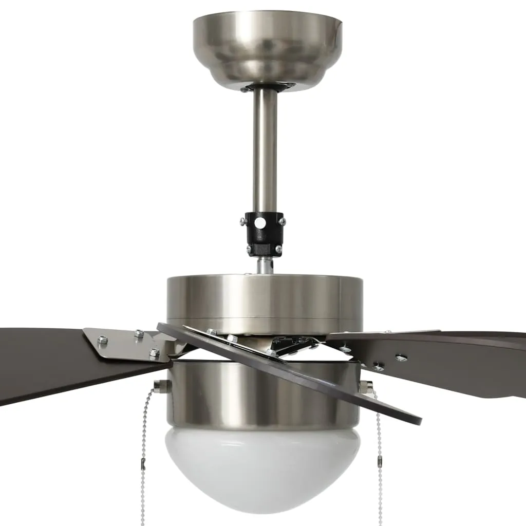 vidaXL Ceiling Fan with Light 76 cm Dark Brown