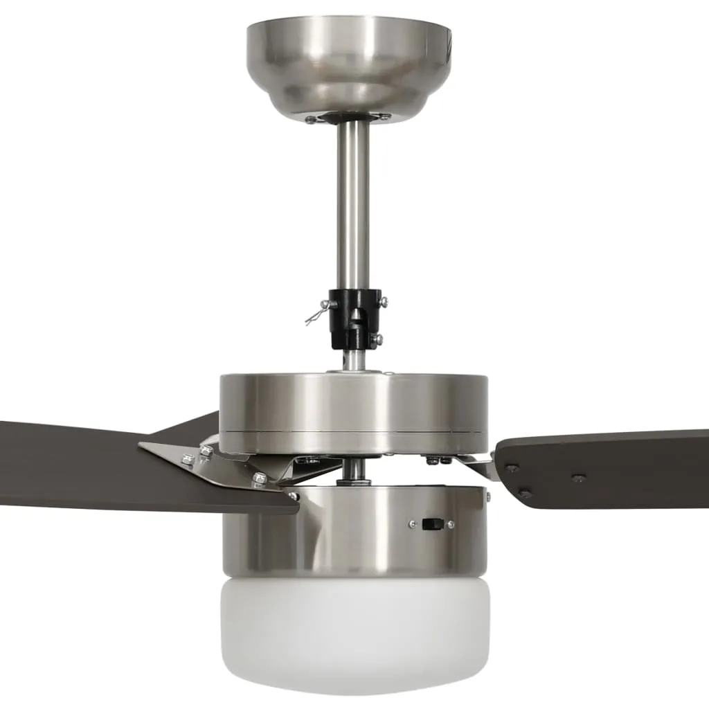 vidaXL Ceiling Fan with Light and Remote Control 108 cm Dark Brown