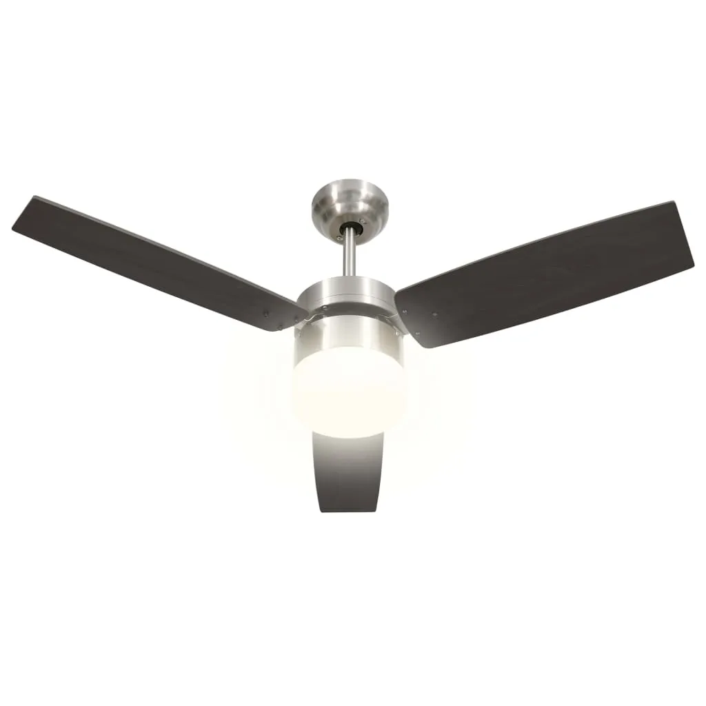 vidaXL Ceiling Fan with Light and Remote Control 108 cm Dark Brown