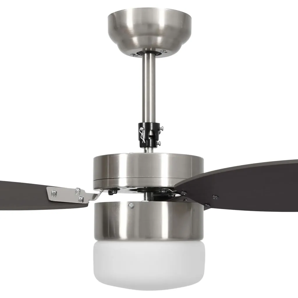 vidaXL Ceiling Fan with Light and Remote Control 76 cm Dark Brown