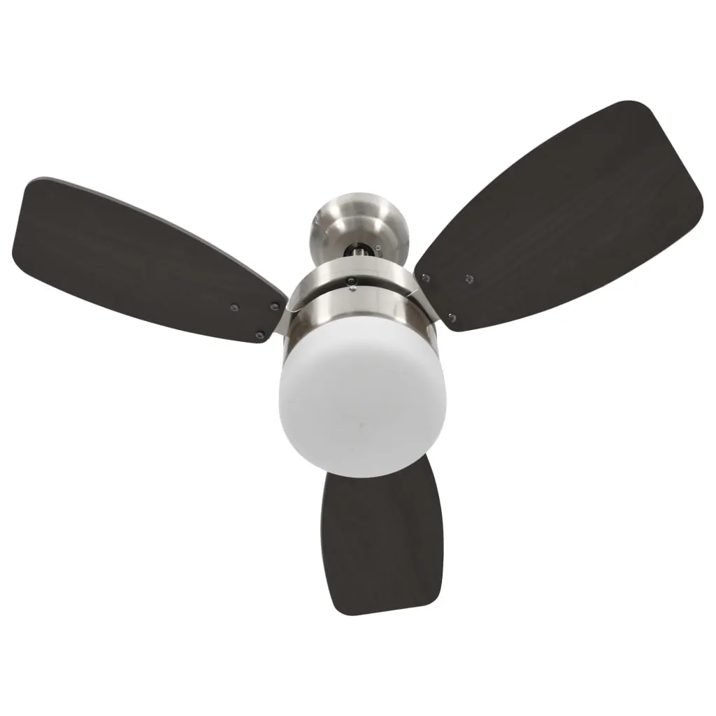 vidaXL Ceiling Fan with Light and Remote Control 76 cm Dark Brown