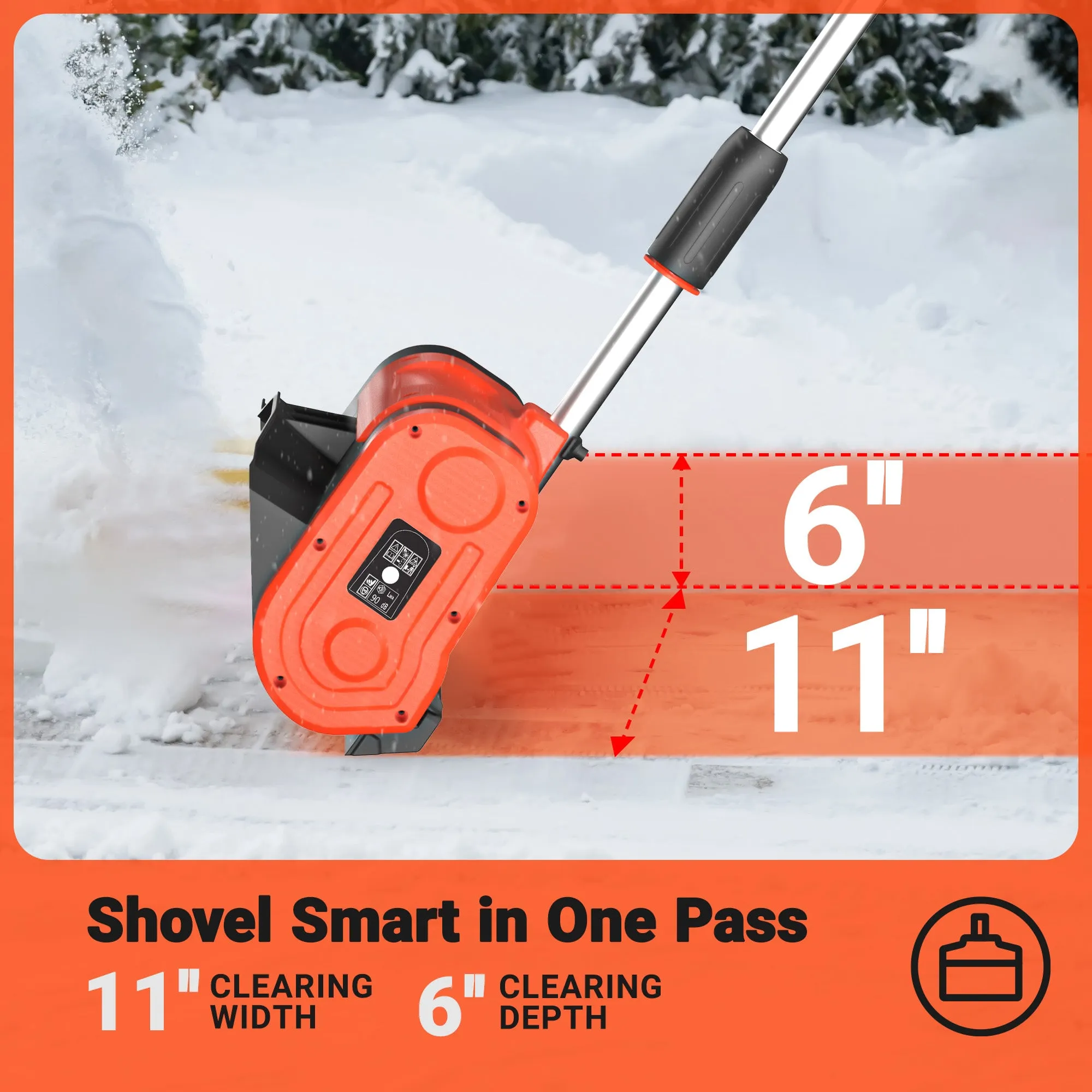 VOLTASK Cordless Snow Shovel  24V | 11-Inch | 4-Ah Cordless Snow Blower, Battery Snow Blower with Adjustable Front Handle (4-Ah Battery & Quick Charger Included)