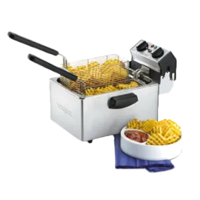 WARING WDF75RC countertop deep fryer with twin wire baskets and 8-1/2 lb. capacity