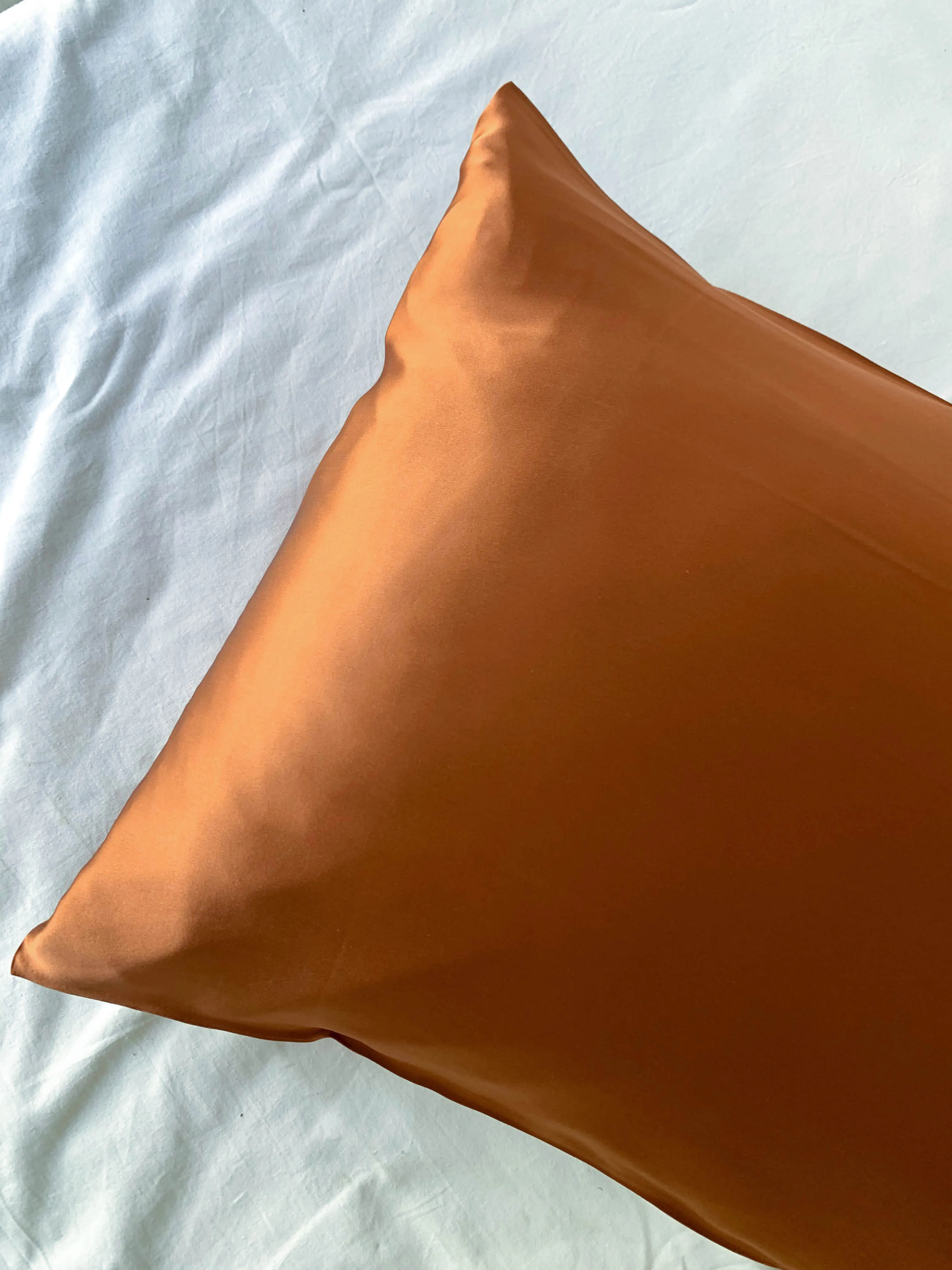 Warm Rust Orange 100% Silk Pillowcase