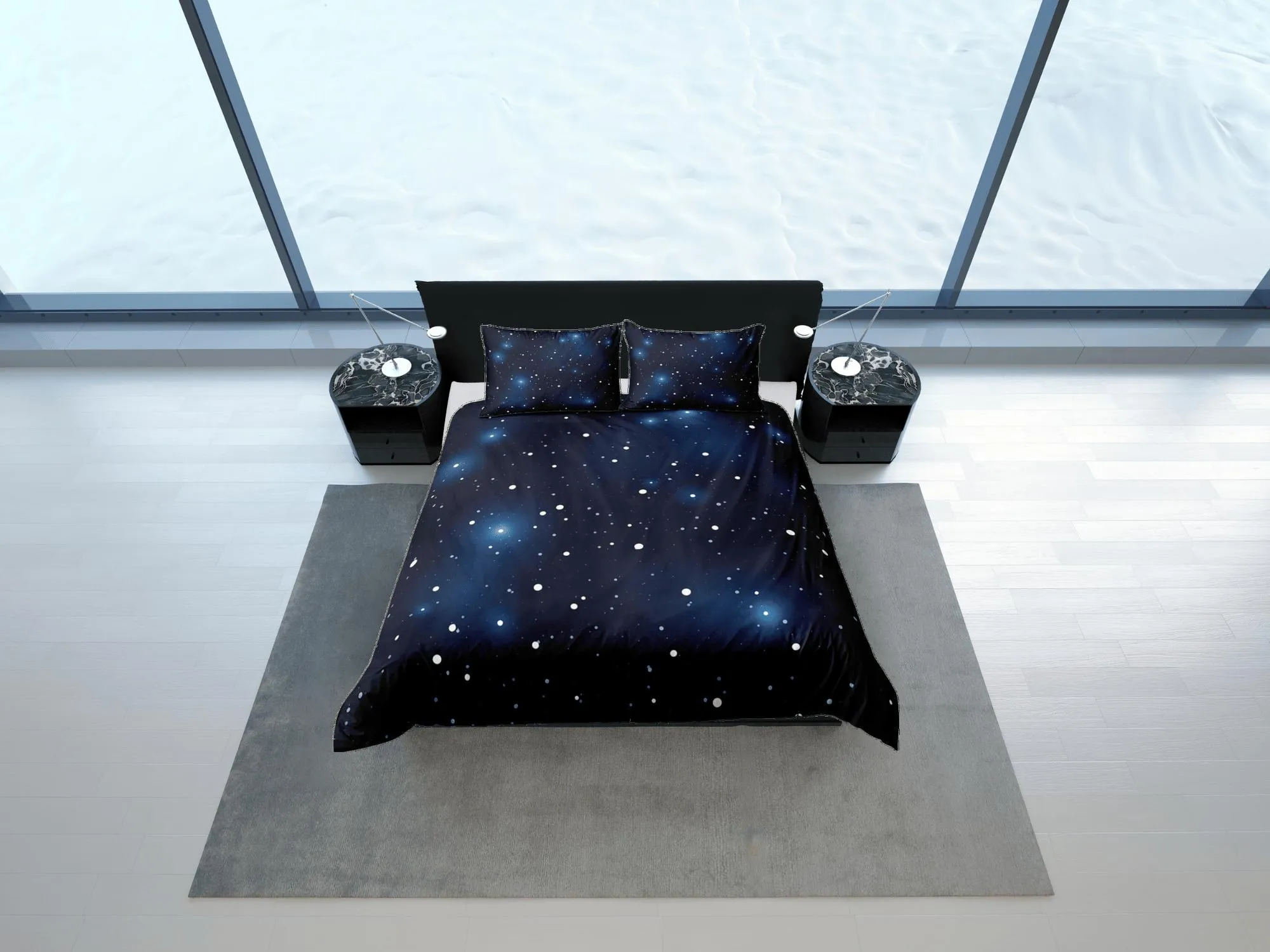 White dwarf stars galaxy bedding, 3D outer space bedding set full, cosmic duvet cover king, queen, dorm bedding, toddler bedding aesthetic