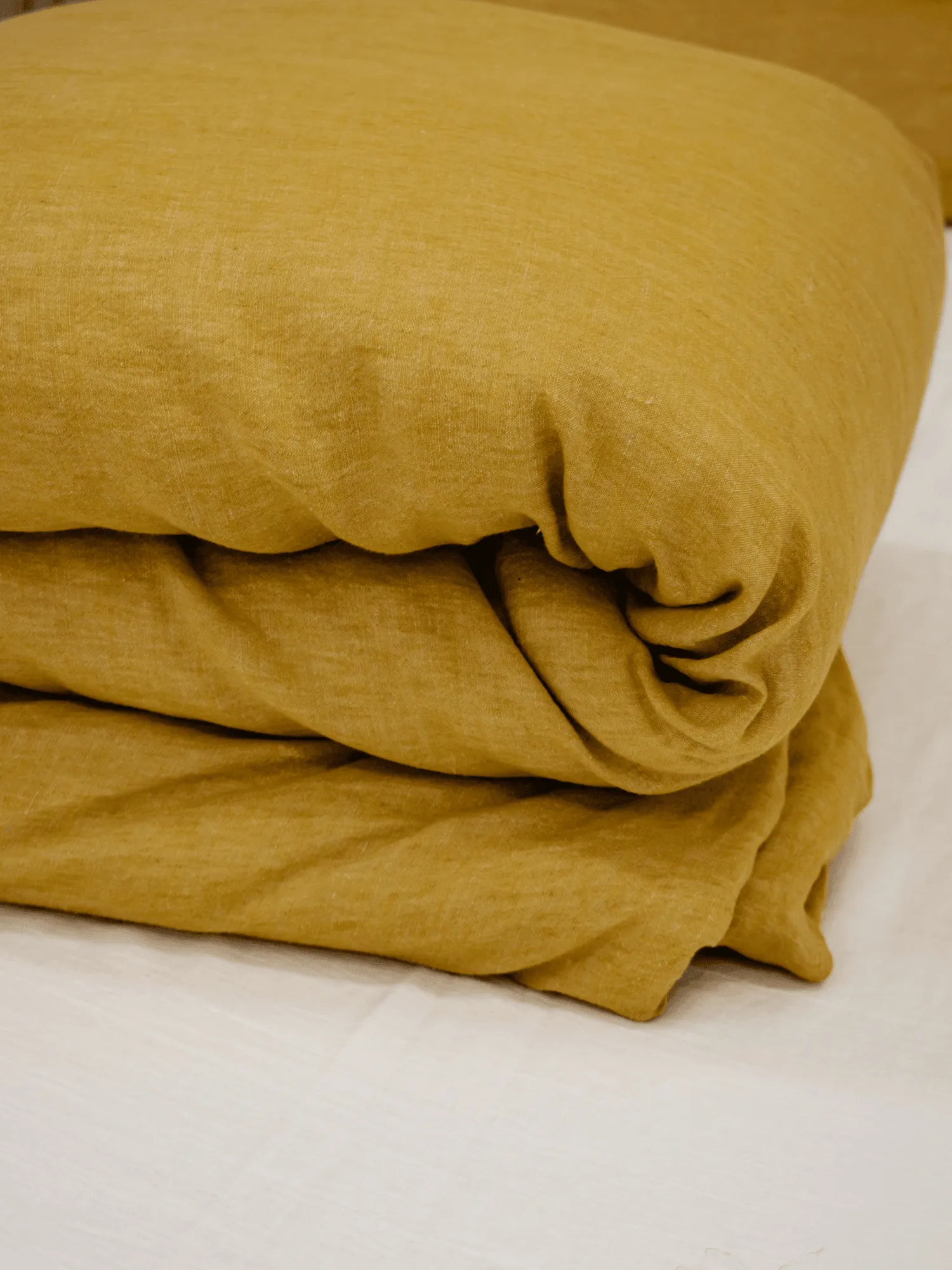 Yellow soft linen duvet cover