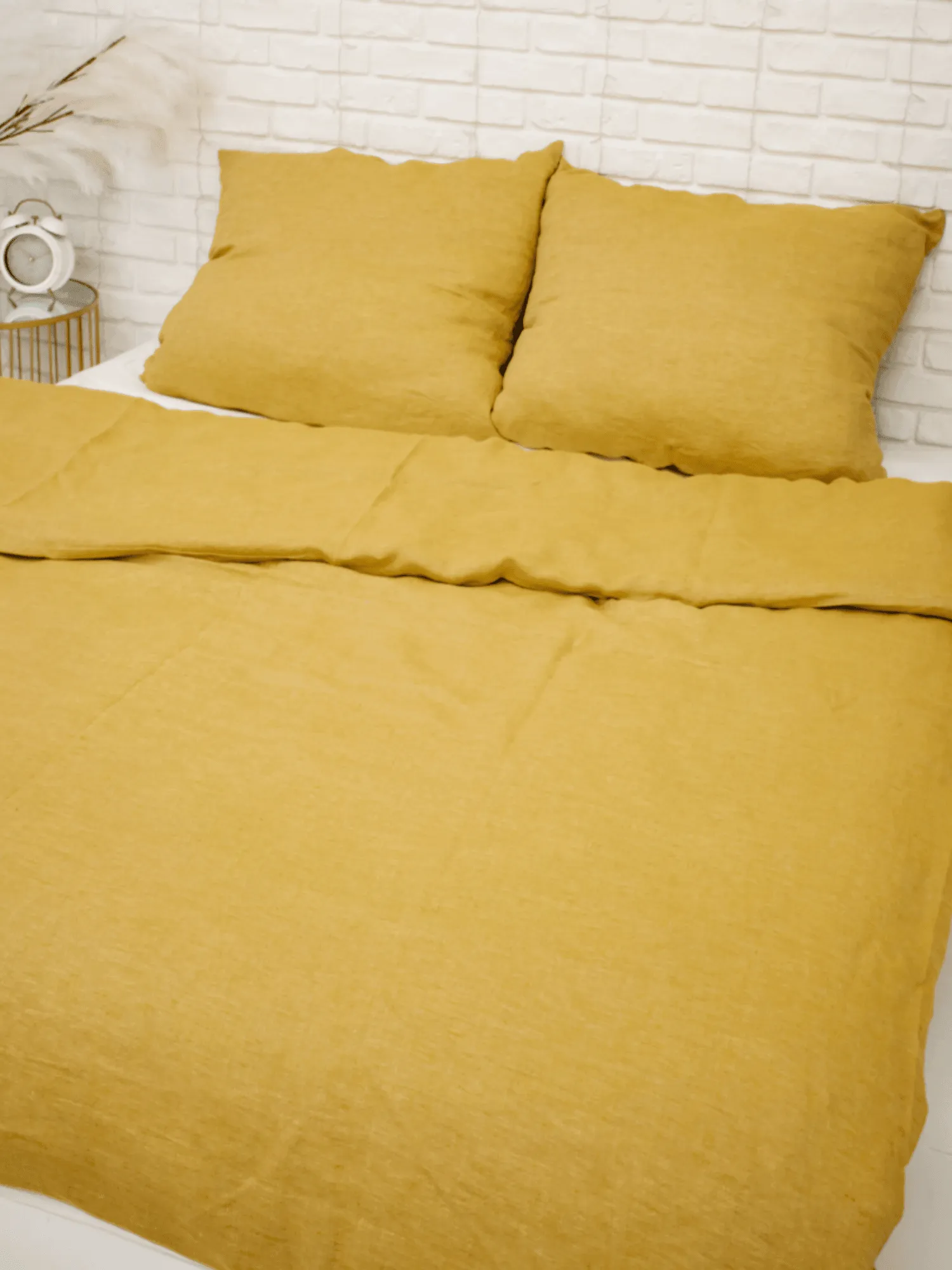 Yellow soft linen duvet cover