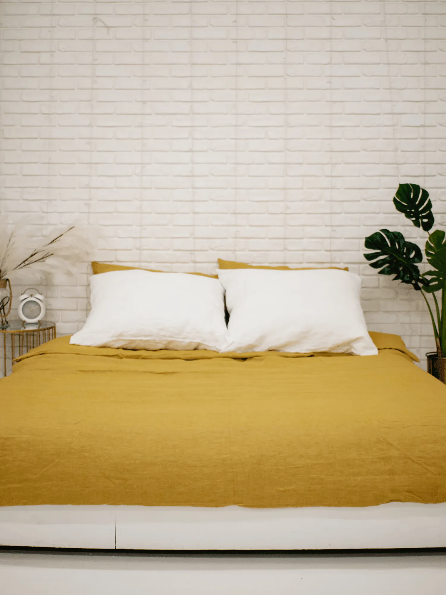 Yellow soft linen duvet cover