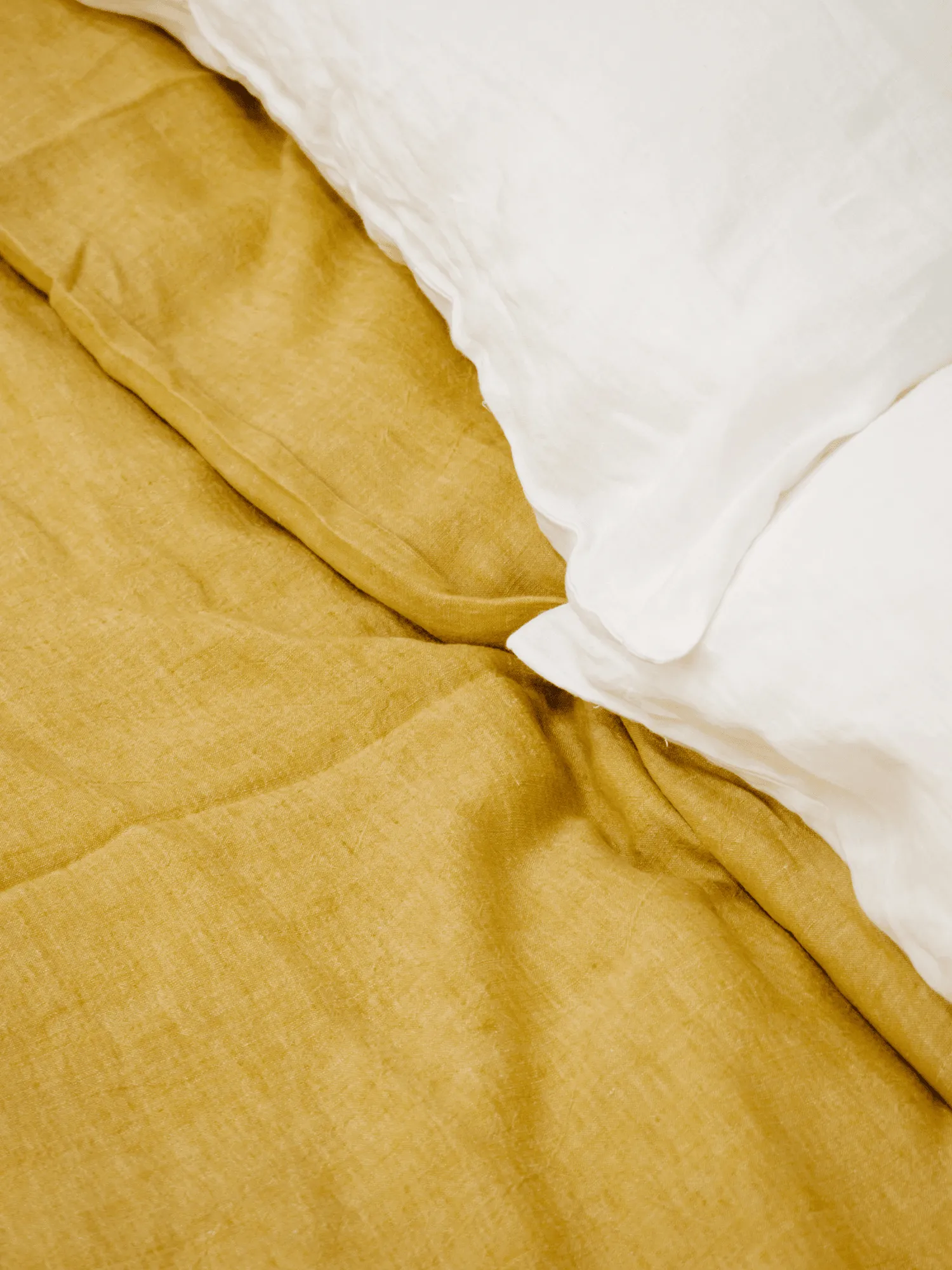 Yellow soft linen duvet cover