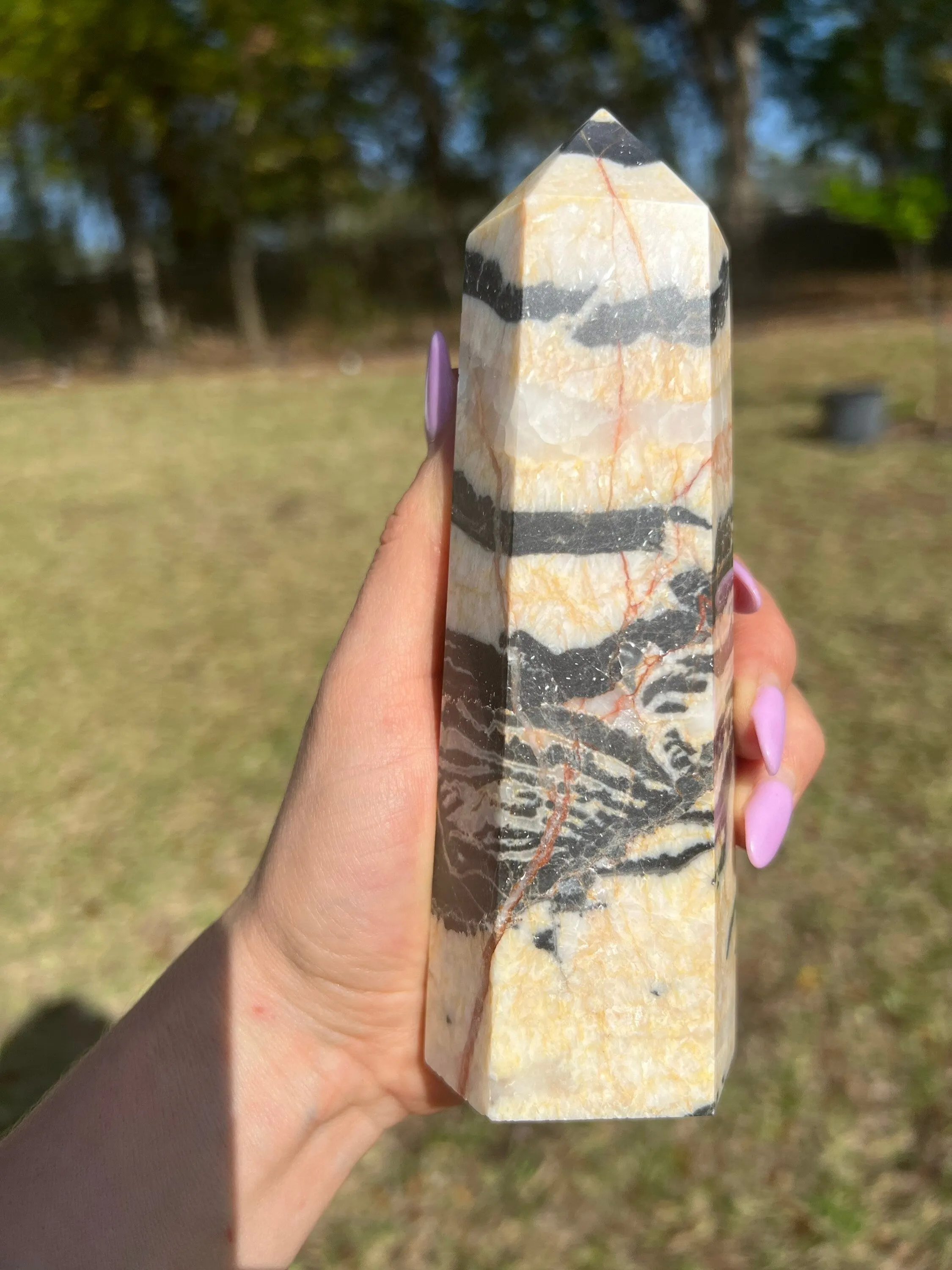 Zebra jasper crystal tower 1 pound 5oz