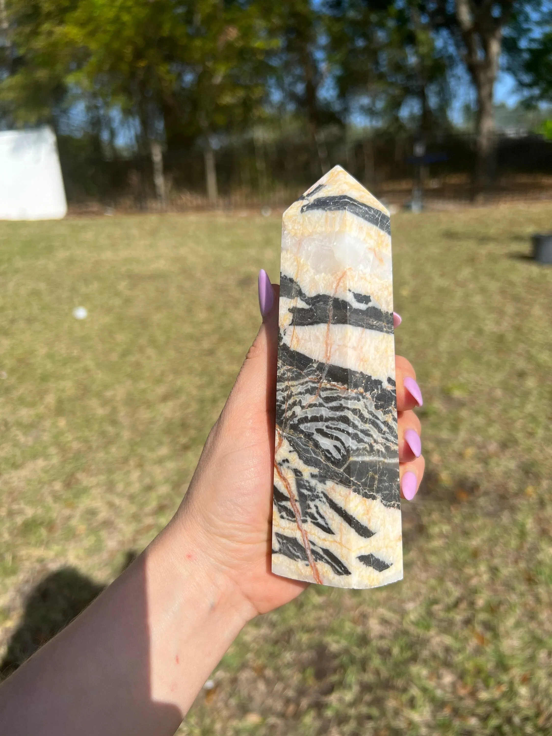 Zebra jasper crystal tower 1 pound 5oz