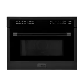 ZLINE 24" Built-in Convection Microwave Oven in Black Stainless Steel with Speed and Sensor Cooking (MWO-24-BS)